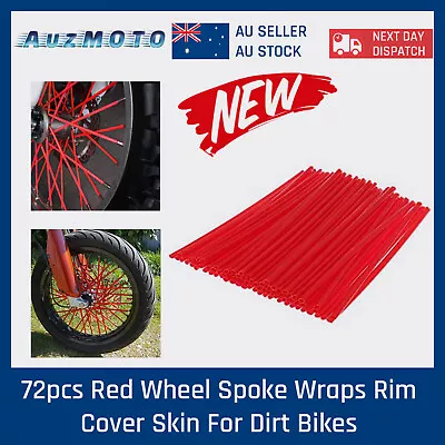 72pcs Red Wheel Spoke Skin Cover Wrap Kit 4 Motorcycle Motocross Dirt Bike AU • $9.86