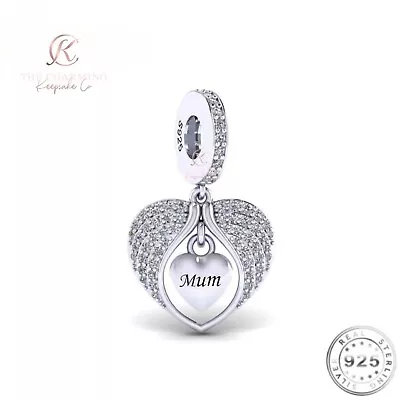 Mum Angel Wings Charm Genuine 925 Sterling Silver - In Memory / Memorial Charm • £16.99