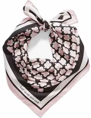 Kate Spade Multicoloured Heart Pink 100% Silk 34” Square Scarf Large New!!! • £37.99