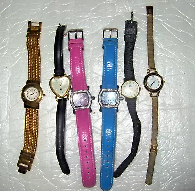 Vintage Wrist Watch Lot Of 6 Claiborne Vanderbilt Timex Pastorelli Eclissi • $19.99