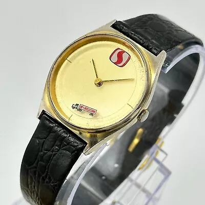 Men's Vintage SAFEWAY Mystery Dial Delivery Truck Gold Tone Quartz Watch 34mm • $80.99