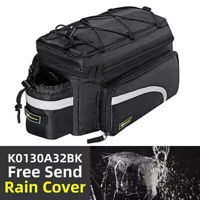 ROCKBROS Bike Rear Rack Bag Luggage Carrier Bag 13L Large Capacity Travel Trunk • $35.71