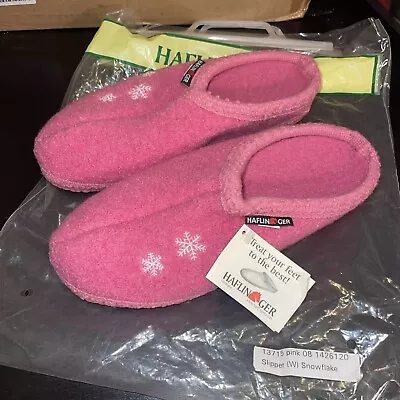 Vintage Women’s Haflinger Snowflake Pink Slippers Size 8 • £57.89