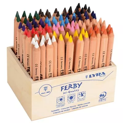 £77 • Buy Lyra Ferby Half-Size Colouring Pencils Natural Wood Finish - Box Of 96 Pencils