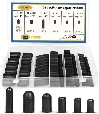 $11.91 • Buy Rubber Vacuum Caps Plug Kit 102 PCS Assorted Vacuum Plugs Hose End Caps NEW