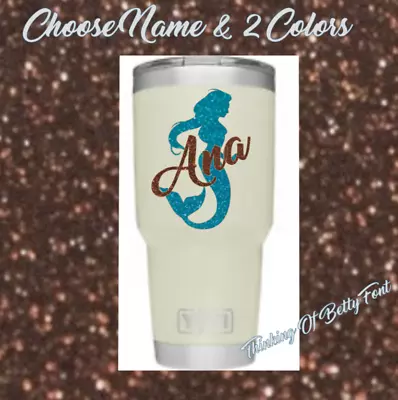 Monogram Vinyl Decal For Your TumblersCups Sticker Personalized Mermaid Design • $2.50