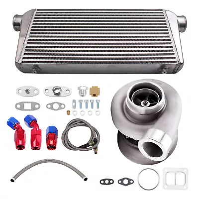 GT45 Turbo Charger 600+BHP & 3  Bar & Palte Intercooler & T3 T4 Oil Line Kit • $607.28