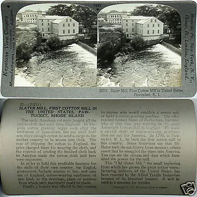 Keystone Stereoview Slater Cotton Mill Pawtucket RI Of 600/1200 Card Set #1192 • $0.99