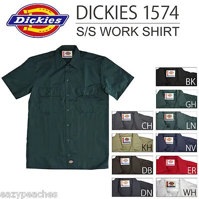 Dickies Men's Size S-2XL 3XL 4XL 5XL Short Sleeve Work Shirt Shop Mechanics 1574 • $25.95