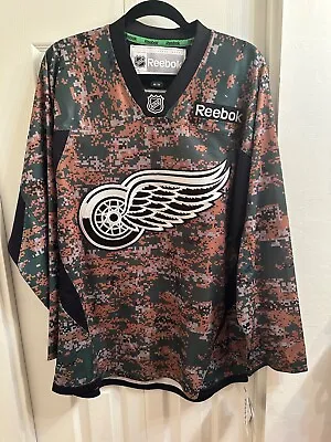 Detroit Red Wings Military Camo Reebok Hockey Jersey Mens Size Medium Nwt • $129.99