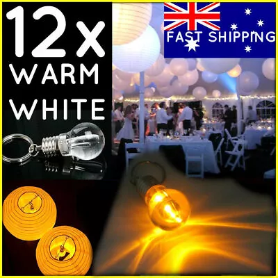 $9.98 • Buy 12 X Battery Operated LED Bulb Keyring Light Bulb FOR Paper Lanterns Wedding