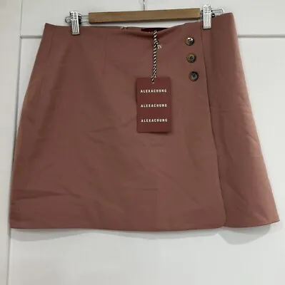 ALEXA CHUNG B Line Wrap Mini Wool Blend Skirt BNWT Sz 14 Soft Pink • $50