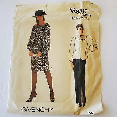 Vogue Patterns 1142 Paris Original Givenchy Top & Skirt CUT Sewing Pattern • $18.94