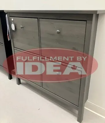 Brand New IKEA HEMNES Shoe Cabinet With 4 Compartments In Dark Gray Stained • $207.80