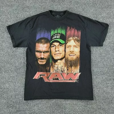 WWE Shirt Boy's 2XL Black John Cena Randy Orton Graphic Crew Neck Short Sleeve • £5.53