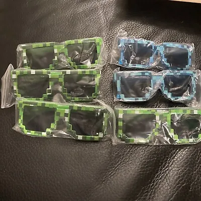 Minecraft Sunglasses 6 Pairs Creeper 4 Green 2 Blue  Videogames Digital Gamer • $10.15
