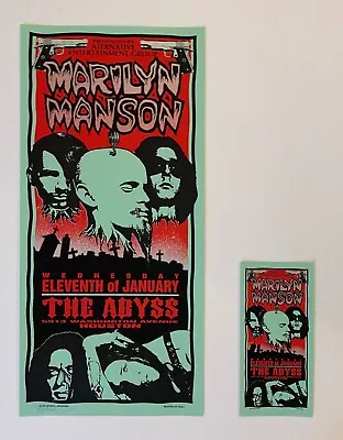 Mark Arminski-Marilyn Manson Original 1995 Rock Concert Poster Signed + Handbill • $150