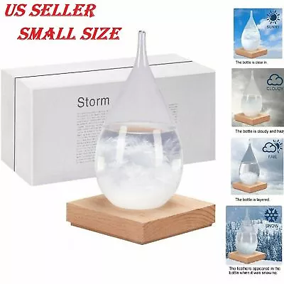 $11.99 • Buy Storm Glass Weather Station Droplet Tear Drop Bottle Predictor Nordic Wood-base