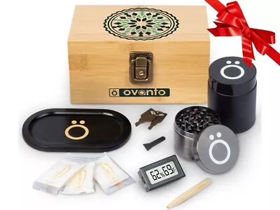 Premium Locking Stash Box Kit | Bamboo Storage Chest With Movable Tray Gift Set • $13.88