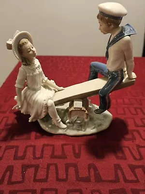 Lladro  SEESAW  L #1255G:  Sailor Boy And Girl RETIRED/ VINTAGE!! Used • $155