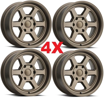 $849 • Buy 16 Bronze Black Rhino Wheels Rims Fits Five 5 Lug Tacoma Truck Off Road All At