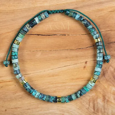 £9.98 • Buy African Turquoise Classy Bracelet Minimalist 4mm Beaded Bracelet Adjustable Gift