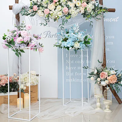 40-100cm Tall Metal Geometric Stand Flower Vase Holder Party Wedding Centerpiece • £9.95