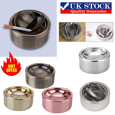 £9.74 • Buy UK Outdoor Stainless Steel Spin Ashtray & Press Rotating Lid Smokeless Windproof