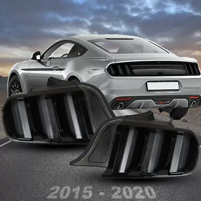 For 2015-2022 Ford Mustang LED Tail Lights Sequential Turn Signals Smoke Pair • $272.75