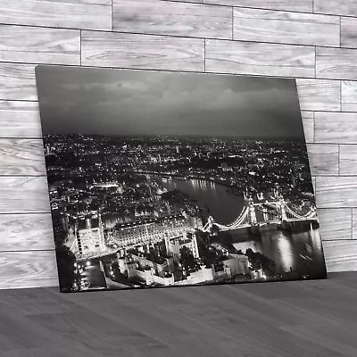 London At Sunset City Skyline Black White Canvas Print Large Picture Wall Art • £18.95