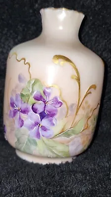 Handpainted Antique H&C Limoges Small Vase • £57.84