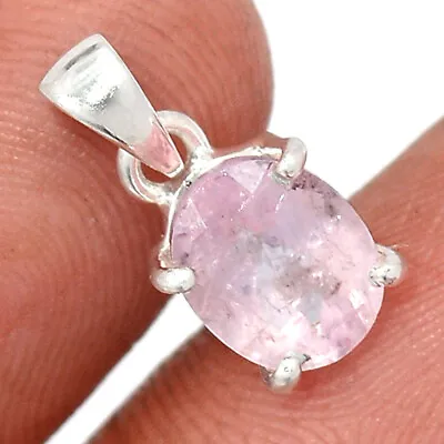 Faceted Natural Morganite - Madagascar 925 Silver Pendant Jewelry CP23543 • $16.99