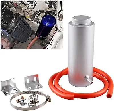 800ML Aluminum Cylinder Radiator Overflow Reservoir Coolant Tank Can Polished • $20.49