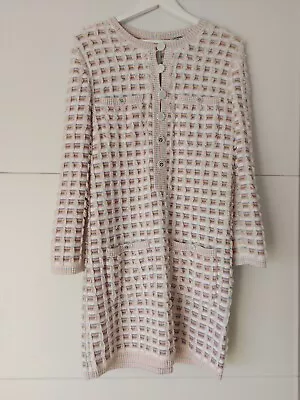 Chanel Dress La Pausa Collection Pink Long Sleeves  Buttons Pockets IT36 • £900