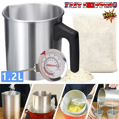 £9.23 • Buy 1.2L Wax Melting Pot Pouring Pitcher Jug Aluminium Candle Soap Make Thermometer