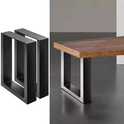 2x Coffee Dining Table Legs Steel Industrial Vintage Bench Metal Box Shape 400MM • $49