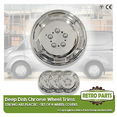 16 Inch Chrome Deep Dish Van Wheel Trims For VW Vans Hub Caps Covers • $56.66