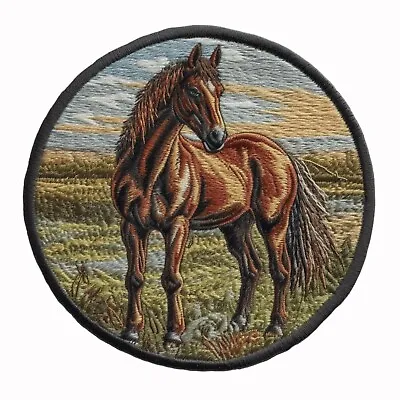 Horse Patch Iron-on Applique Farm Animal Badge Colt Gallop Mare Pony Mustang • $4.87