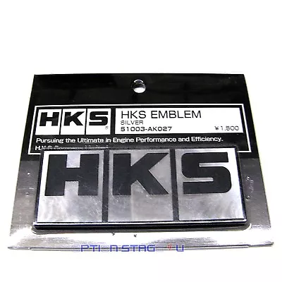 HKS JDM Official Goods Silver HKS Logo Block Emblem Decal Genuine 51003-AK027 • $25.99