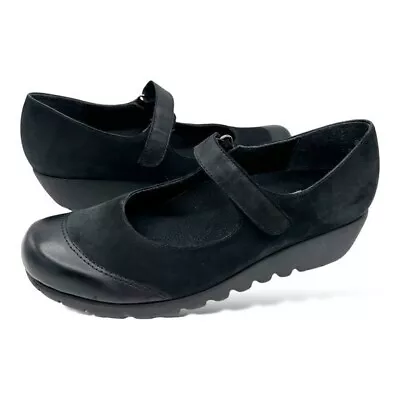 Women’s Munro Alpine Black Nubuck “Mary Jane” Comfort Leather Shoes Size 8.5 M • $50