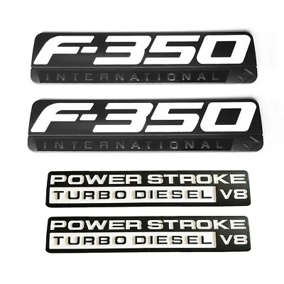 4x F350 International PowerStroke Turbo Diesel V8 Fender Emblems Black White • $49.99