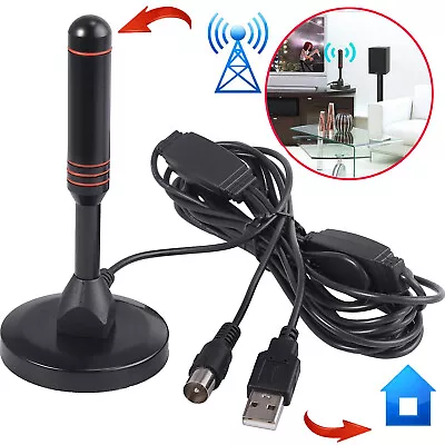 Antenna TV HD 30dbi DVB-T DAB Digital TV Indoor Caravan 1080P 4K +5M Coax Cable • $17.85