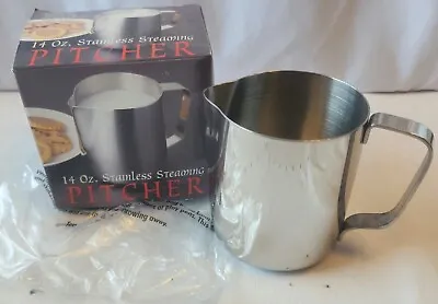 14 Oz .4 Ltr Milk Frothing Pitcher Stainless Steel Espresso Steaming Coffee NIB • $8.99