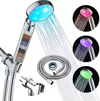 LED Shower Head Color Changing Handheld Shower Head High Pressure With Hose • $30.74