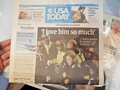 Michael Jackson Newpaper Death Announcement USA Today S7 -11 • $74.95