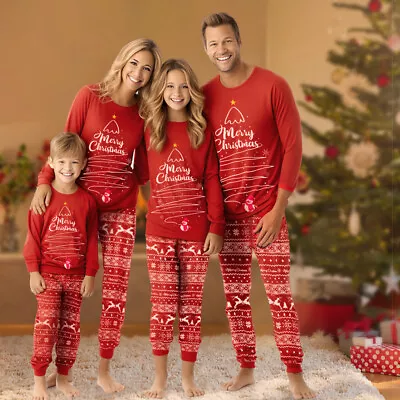 UK Family Matching Christmas Pyjamas Adult Kids Xmas Nightwear Pajamas Pjs Set • £7.23