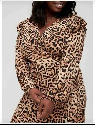 £11.99 • Buy Very Curve True LEOPARD PRINT Animal Maxi Wrap Style Dress SIZE  24 Retail £32