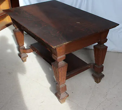 Antique Heavy Built Oak Library Table Desk • $875