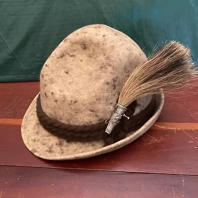 Vntg Tylorean Wool Felt Mt Everest Hunting Hat 57cm W/Gamsbart Hair Hat Pin RARE • $100