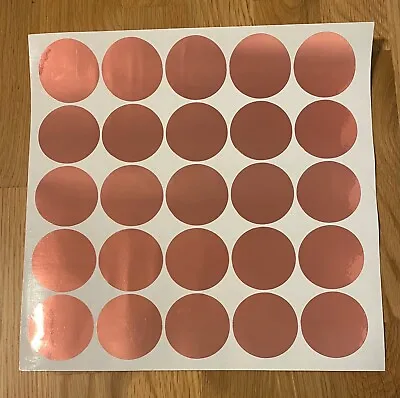 £10.95 • Buy 5cm Polka Dots Wall Stickers ROSE GOLD Decal Vinyl Decor Spots Baby Nursery